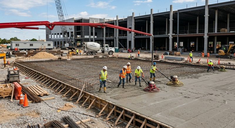 Commercial Slab Installation in Oxford, MI