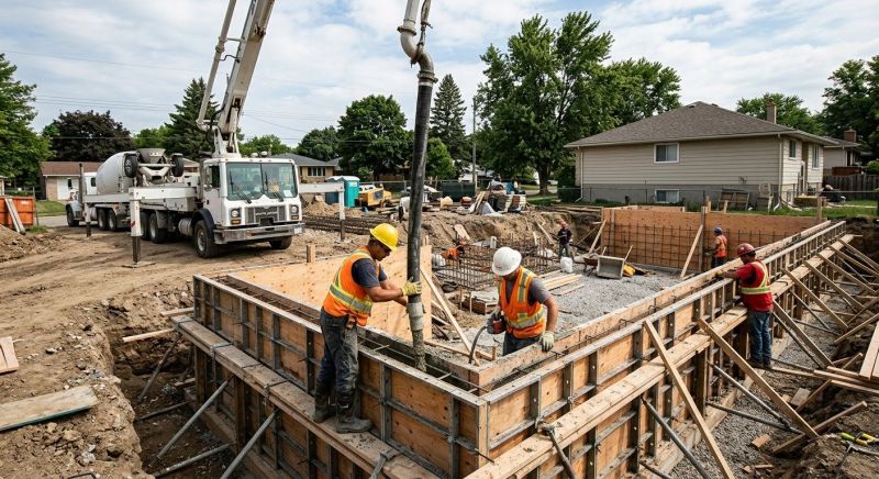 Foundation Wall Pouring in Walled Lake, MI